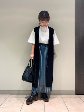 「JEANASIS（ジーナシス）のアイテム（ローファー）」を使った、JEANASISくずはモール店STAFFさん（レディース・159cm）の春コーディネート