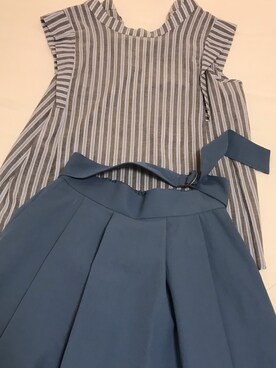 「BABYLONE（バビロン）のアイテム（シャツ/ブラウス、ブルー系）」を使った、aymさんの夏コーディネート