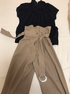 「URBAN RESEARCH ROSSO WOMEN（アーバンリサーチ　ロッソ）のリングベルト付きラップパンツ（その他パンツ、ベージュ系）」を使った、aymさんの夏コーディネート