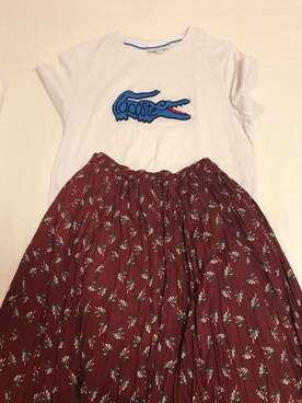 「URBAN RESEARCH（アーバンリサーチ）のアイテム（スカート、レッド系）」を使った、aymさんの夏コーディネート