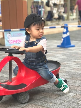 「1歳半」｜「アイテム（オールインワン・サロペット）」を使った、emaさん（キッズ・70cm）の夏コーディネート