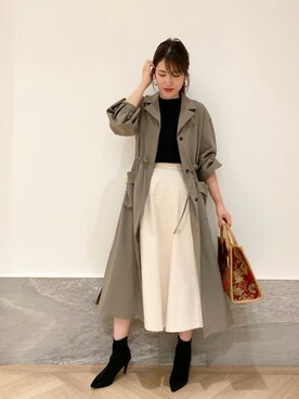 「コラボ」｜「アイテム（アンサンブル）」を使った、hanaka.さん（レディース・171cm）の秋コーディネート