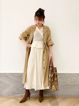 「ぺプラムトップス」｜「アイテム（その他アウター）」を使った、hanaka.さん（レディース・171cm）の秋コーディネート