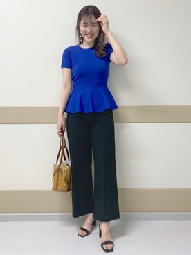 「Andemiu（アンデミュウ）のクリアトートバッグ940559（ショルダーバッグ）」を使った、hanaka.さん（レディース・171cm）の春コーディネート