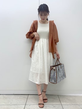 サンダルを使った 白ワンピース の人気ファッションコーディネート 身長 171cm 180cm Wear