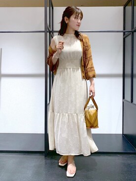 「Andemiu（アンデミュウ）のクリアトートバッグ940559（ショルダーバッグ）」を使った、hanaka.さん（レディース・171cm）の春コーディネート