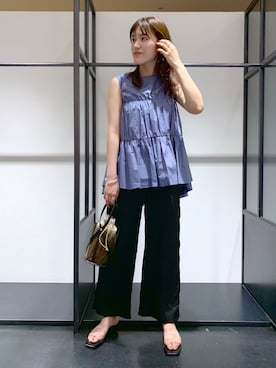 「Andemiu（アンデミュウ）のクリアトートバッグ940559（ショルダーバッグ）」を使った、hanaka.さん（レディース・171cm）の春コーディネート