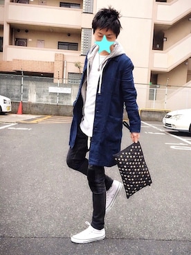 「ATTACHMENT（アタッチメント）のアイテム（その他アウター）」を使った、chan☆takuさん（メンズ・173cm）の春コーディネート
