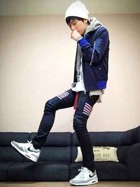 「wjk（ダヴルジェイケイ）のアイテム（ジャケット/アウター）」を使った、chan☆takuさん（メンズ・173cm）の春コーディネート
