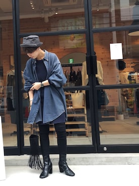 「RALPH LAUREN（ラルフ ローレン）のアイテム（シャツ/ブラウス）」を使った、MIZUKI AMANOさん（レディース・158cm）の冬コーディネート