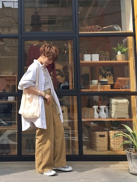 「RALPH LAUREN（ラルフ ローレン）のアイテム（シャツ/ブラウス）」を使った、MIZUKI AMANOさん（レディース・158cm）の春コーディネート