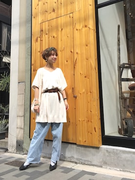 「アイテム（ヘアバンド）」を使った、MIZUKI AMANOさん（レディース・158cm）の春コーディネート