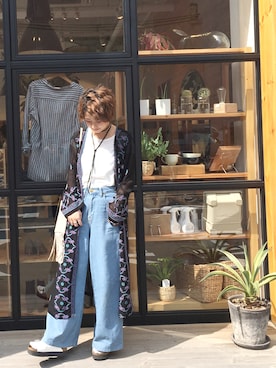 「アイテム（その他、ブルー系）」を使った、MIZUKI AMANOさん（レディース・158cm）の春コーディネート