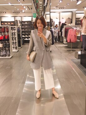 「white pants」｜sukileiさん（レディース・160cm）の冬コーディネート