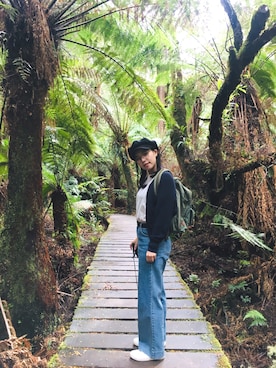 「travel」｜「アイテム（帽子）」を使った、sukileiさん（レディース・160cm）の秋コーディネート