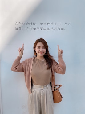 「休闲」｜「アイテム（ドラムバッグ）」を使った、sukileiさん（レディース・160cm）の秋コーディネート