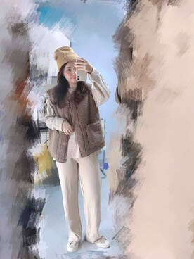 「MEIER.Q（マイヤーキュー）のアイテム（その他アウター）」を使った、sukileiさん（レディース・160cm）の冬コーディネート