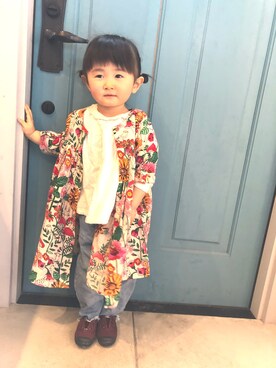 「next（next）のアイテム（シャツワンピース）」を使った、うーさんさん（キッズ・90cm）の冬コーディネート
