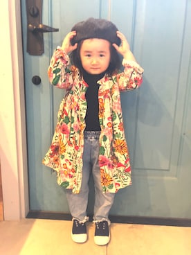 「next（next）のアイテム（シャツワンピース）」を使った、うーさんさん（キッズ・90cm）の春コーディネート