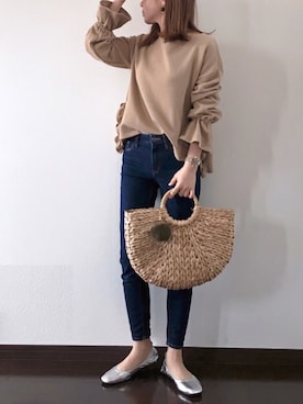 「アイテム（アクセサリー、その他）」を使った、紗衣さん（レディース・158cm）の春コーディネート