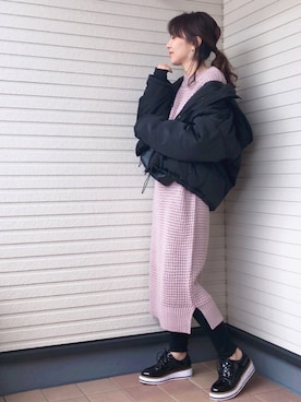 「archives（アルシーヴ）のアイテム（その他アウター）」を使った、紗衣さん（レディース・158cm）の秋コーディネート