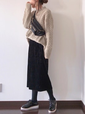 「classicalelf（クラシカルエルフ）のアイテム（シューズ）」を使った、紗衣さん（レディース・158cm）の冬コーディネート