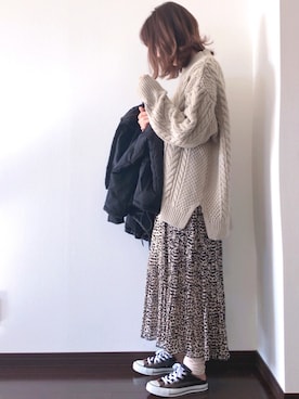 「archives（アルシーヴ）のアイテム（その他アウター）」を使った、紗衣さん（レディース・158cm）の冬コーディネート