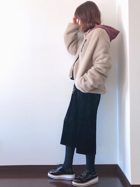 「classicalelf（クラシカルエルフ）のアイテム（シューズ）」を使った、紗衣さん（レディース・158cm）の冬コーディネート