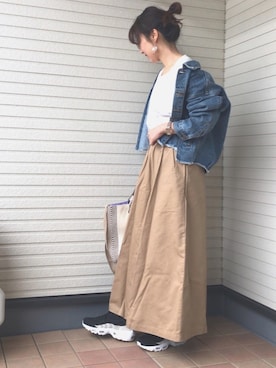 「NIKE（ナイキ）のナイキ エア マックス 95 プレミアム コントラスト ウィメンズシューズ / NIKE AIR MAX 95 PREMIUM CONTRAST（スニーカー）」を使った、紗衣さん（レディース・158cm）の春コーディネート