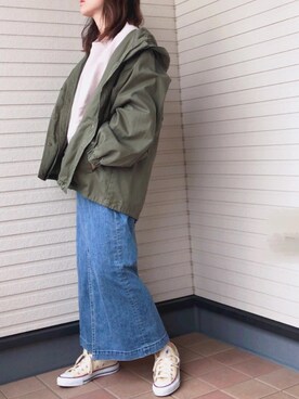 「reca（レカ）のアイテム（ジャケット/アウター）」を使った、紗衣さん（レディース・158cm）の春コーディネート