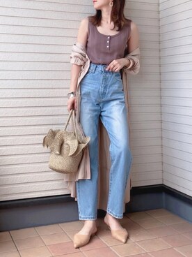 「petitcro」｜「アイテム（サンダル）」を使った、紗衣さん（レディース・157cm）の夏コーディネート