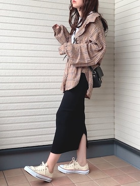 「SHAGGIE（シャギー）のアイテム」を使った、紗衣さん（レディース・158cm）の秋コーディネート
