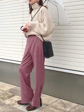 「archives（アルシーヴ）のアイテム（パンツ）」を使った、紗衣さん（レディース・158cm）の秋コーディネート
