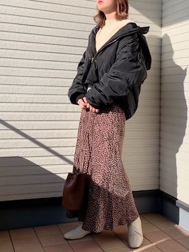 「archives（アルシーヴ）のアイテム（その他アウター）」を使った、紗衣さん（レディース・158cm）の冬コーディネート