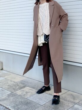 「SLOBE IENA（スローブイエナ）のアイテム（チェスターコート）」を使った、紗衣さん（レディース・158cm）の冬コーディネート