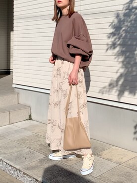 「DHOLIC（ディーホリック）のアイテム（スウェット）」を使った、紗衣さん（レディース・158cm）の冬コーディネート