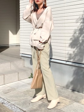 「archives（アルシーヴ）のアイテム（パンツ）」を使った、紗衣さん（レディース・158cm）の冬コーディネート