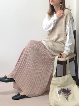 「PairPair（ペアペア）のアイテム（アクセサリー）」を使った、紗衣さん（レディース・158cm）の春コーディネート