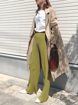「Libra Cue（リブラ キュー）のアイテム（チェスターコート）」を使った、紗衣さん（レディース・158cm）の春コーディネート