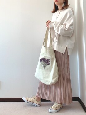 「AmbreNeige」｜「アイテム（パーカー）」を使った、紗衣さん（レディース・158cm）の春コーディネート