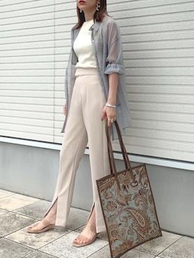 「Heather（ヘザー）のアイテム（トップス）」を使った、紗衣さん（レディース・158cm）の夏コーディネート