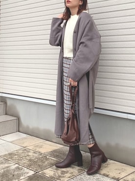 「SENSE OF PLACE by URBAN RESEARCH（センスオブプレイスバイアーバンリサーチ）のアイテム（ノーカラージャケット）」を使った、紗衣さん（レディース・158cm）の秋コーディネート