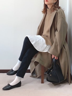 「crie conforto（クリーコンフォルト）のアイテム（ジャケット/アウター）」を使った、紗衣さん（レディース・158cm）の冬コーディネート