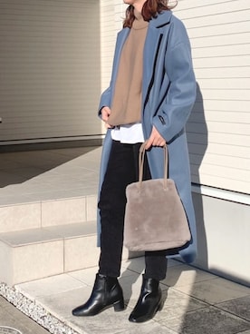 「DHOLIC STYLE（ディーホリックスタイル）のアイテム（その他アウター）」を使った、紗衣さん（レディース・158cm）の冬コーディネート
