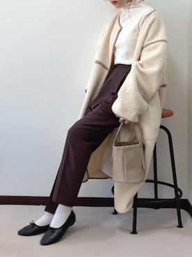 「GUSCIO（グッシオ）のアイテム」を使った、紗衣さん（レディース・158cm）の冬コーディネート