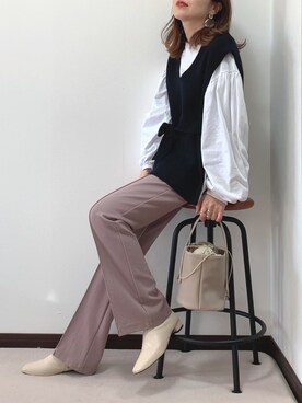 「GUSCIO（グッシオ）のアイテム」を使った、紗衣さん（レディース・158cm）の冬コーディネート