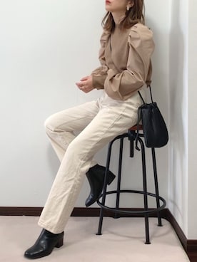 「apres jour（アプレジュール）のアイテム（パンツ）」を使った、紗衣さん（レディース・158cm）の冬コーディネート