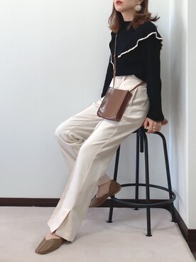 「archives（アルシーヴ）のアイテム（パンツ）」を使った、紗衣さん（レディース・158cm）の冬コーディネート