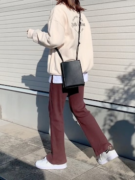 「DHOLIC（ディーホリック）のアイテム（スウェット）」を使った、紗衣さん（レディース・158cm）の冬コーディネート