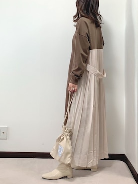 「Chillfar（チルファー）のアイテム（ワンピース/ドレス）」を使った、紗衣さん（レディース・158cm）の冬コーディネート